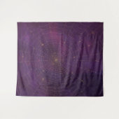 Gothic Moody Damask Black & Lila Gold Spider Web Wandteppich (Vorderseite (Horizontal))