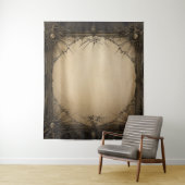 Gothic Moody Dark Black & Old Ivory Filigree Wandteppich (Beispiel)