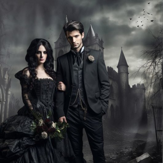 Gothic Moody Dark Castle Drei Wandteppich