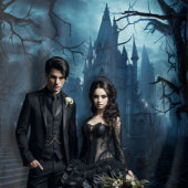 Gothic Moody Dark Castle & Spooky Steps Wandteppich