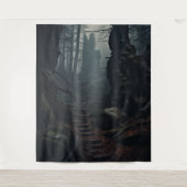 Gothic Moody Dark Forest Steps & Ruins XLarge Wandteppich (Vorderseite)