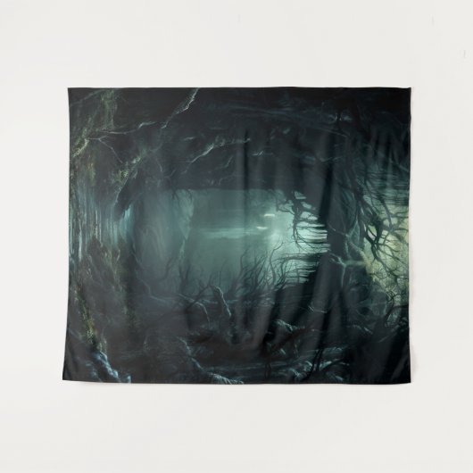 Gothic Moody Dark Forest Tree Arch Wandteppich (Vorderseite (Horizontal))