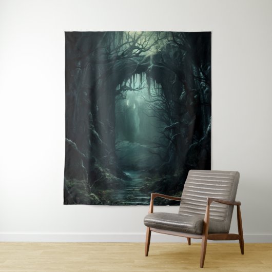Gothic Moody Dark Forest Tree Arch Wandteppich (Beispiel)