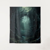 Gothic Moody Dark Forest Tree Arch Wandteppich (Vorderseite)