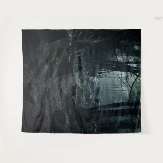 Gothic Moody Dark Forest Twilight Rock Path XLarge Wandteppich (Vorderseite (Horizontal))