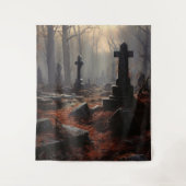 Gothic Moody Dark Graveyard Wandteppich (Vorderseite)