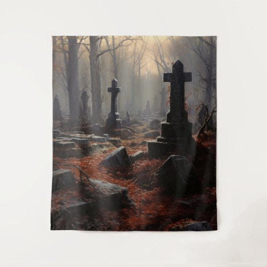 Gothic Moody Dark Graveyard Wandteppich (Vorderseite)