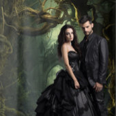 Gothic Moody Dark Twisted Trees & Arch Wandteppich