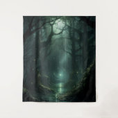 Gothic Moody Dark verzauberter Wald Wandteppich (Vorderseite)