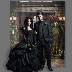 Gothic Moody Dark Victorian Burgunder Salon Wandteppich
