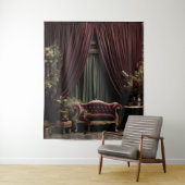 Gothic Moody Dark Viktorianisch Burgundy Green Par Wandteppich (Beispiel)