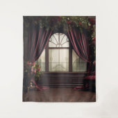 Gothic Moody Dark Viktorianisch Burgundy Parlor Wi Wandteppich (Vorderseite)