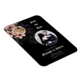 Gothic Moody Floral Foto Save the Date Magnet (Rechte Seite)