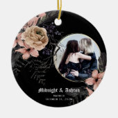Gothic Moody Floral Foto Verheiratet Keramik Ornament (Vorne)
