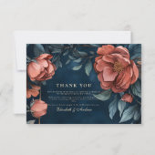 Gothic Moody Floral Wedding Dankeskarte (Vorderseite)