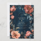 Gothic Moody Floral Wedding Einladung (Vorderseite)