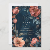 Gothic Moody Floral Wedding Save The Date (Vorderseite)
