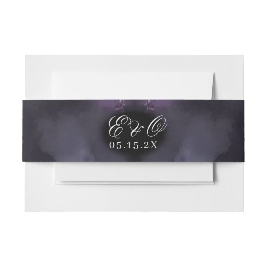 Gothic Moody Lila Rote Rose Wedding Einladungsbanderole (Vorderseite Beispiel)