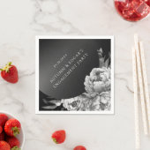 Gothic Moody Peonies Polterabend Party Serviette (Beispiel)