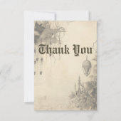 Gothic Moody Scenes Vintag Cream & Black Wedding Dankeskarte (Vorderseite)
