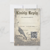 Gothic Moody Scenes Vintage Creme & Black RSVP Karte (Vorderseite)