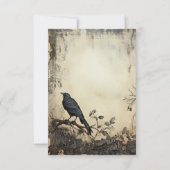 Gothic Moody Scenes Vintage Creme & Black RSVP Karte (Rückseite)