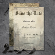 Gothic Moody Scenes Vintage Creme & Black