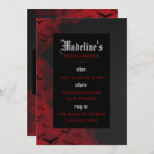 Gothic Moody Vampire Bat Bridal Dusche Einladung (Vorne/Hinten)