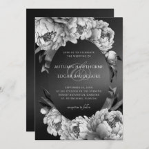 Gothic Moody White Peonies Wedding