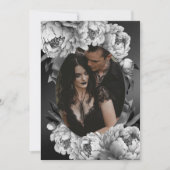 Gothic Moody White Peonies Wedding Save The Date (Vorderseite)