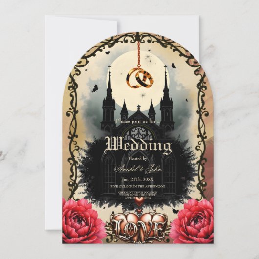 Gothic Moon –Eternal Love Beneath the Midnight Sky Einladung (Vorderseite)