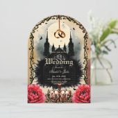 Gothic Moon –Eternal Love Beneath the Midnight Sky Einladung (Stehend Vorderseite)