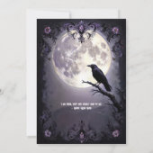 Gothic Moon & Raven Wedding Einladungen Dunkler St (Rückseite)