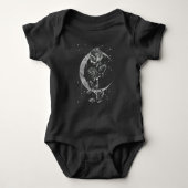 Gothic Moon Rose Crescent Witchy Art Baby Strampler (Vorderseite)