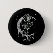 Gothic Moon Rose Crescent Witchy Art Button (Vorderseite)