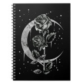 Gothic Moon Rose Crescent Witchy Art Notizblock (Vorderseite)