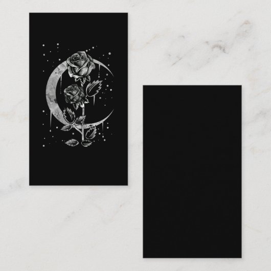 Gothic Moon Rose Crescent Witchy Art Visitenkarte (Vorne/Hinten)