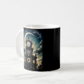 Gothic Moonlit Clocktower Art T-Shirt Kaffeetasse (Vorderseite Links)