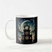 Gothic Moonlit Clocktower Art T-Shirt Kaffeetasse (Links)