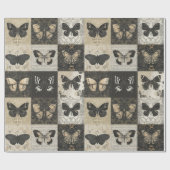 Gothic Moth Collage Vintag Halloween Geschenkpapier (Flach)