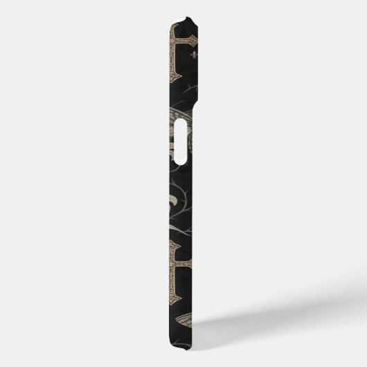 Gothic Moth & Cross Damask Phone Case  (Rückseite / Rechts)