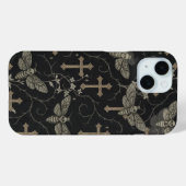 Gothic Moth & Cross Damask Phone Case  (Rückseite (Horizontal))