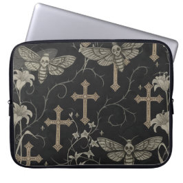 Gothic Moth & Cross Laptop Sleeve