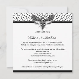 Gothic Moth Enclosure Card - Dunkelromantische Hoc Einladung