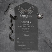 Gothic Moth Moody Black & White Dinner All In One Einladung