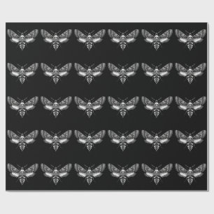 Gothic Moth Skull Hochzeit – Dunkle Eleganz Geschenkpapier