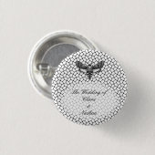 Gothic Moth Skull Wedding - Dunkles Elegant Button (Vorne & Hinten)