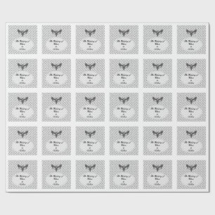 Gothic Moth Skull Wedding - Dunkles Elegant Geschenkpapier