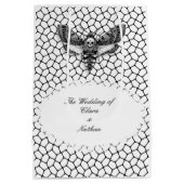 Gothic Moth Skull Wedding - Dunkles Elegant Mittlere Geschenktüte (Rückseite)