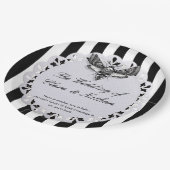 Gothic Moth Skull Wedding - Dunkles Elegant Pappteller (Schrägansicht)